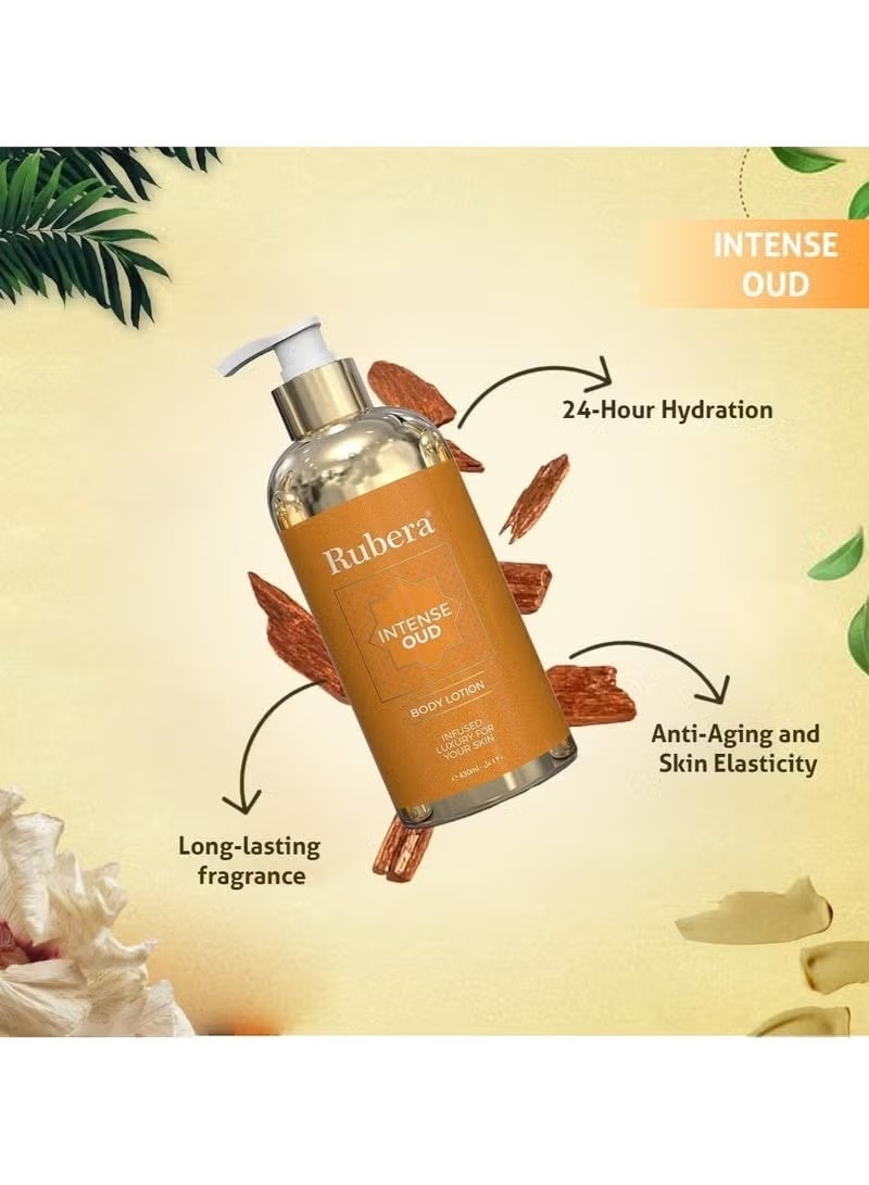 Rubera Intense Oud Body Lotion, Luxury Skincare, 430ml - Image 2